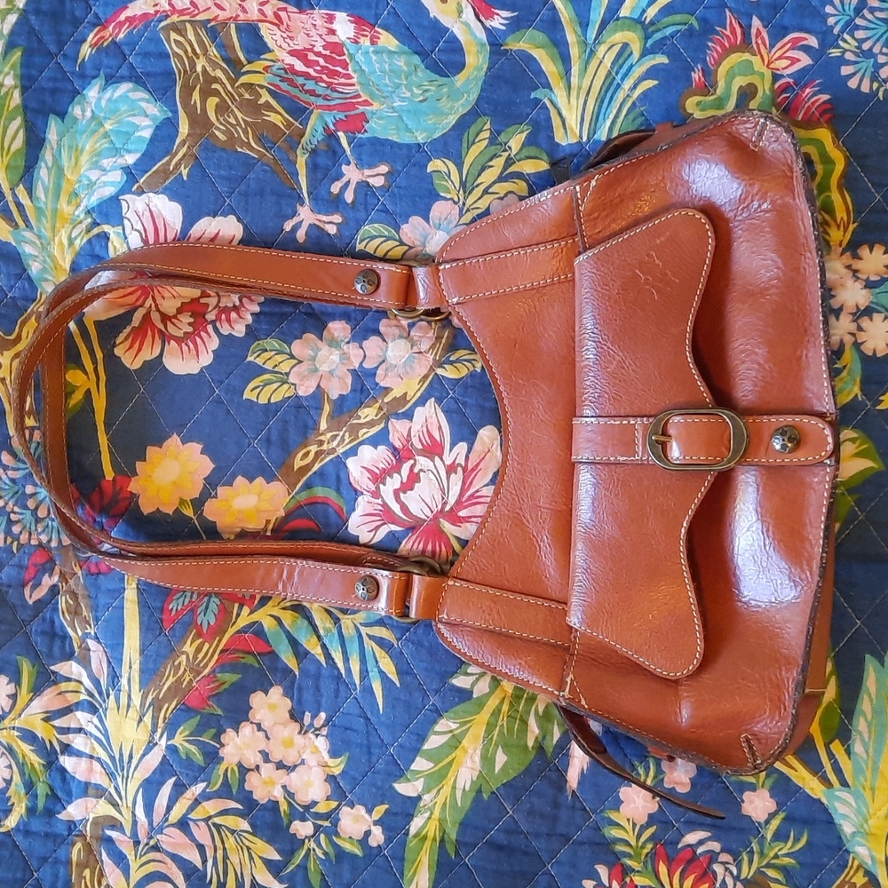 Patricia Nash Calabria satchel tan/light brown leather bag